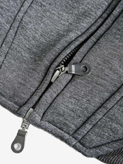 Panel Cut Stand Collar Zip Up Jacket 