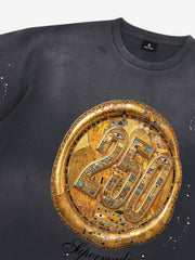 Vintage Gold Crest Graphic T-Shirt 
