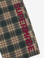 All-Over 3D Plaid Graphic Straight-Leg Jeans