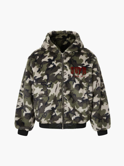 SUPERMADE Camouflage Faux Fur Quilted Set 