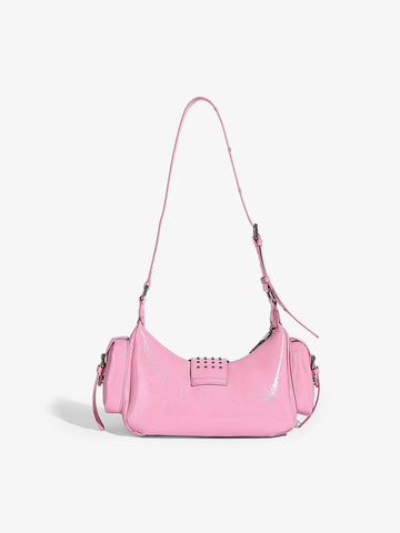 Studded Belt Buckle Shoulder Bag