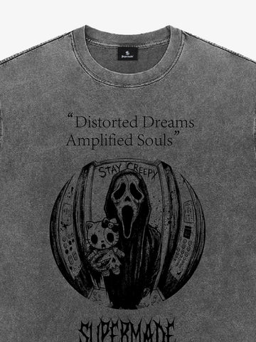 Vintage Washed Distorted Graphic T-Shirt 