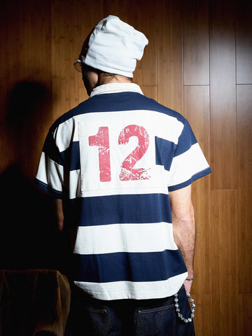 Polo da rugby a righe vintage