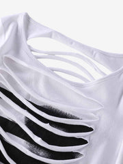 Cut-Out Slim Long Sleeve Tee
