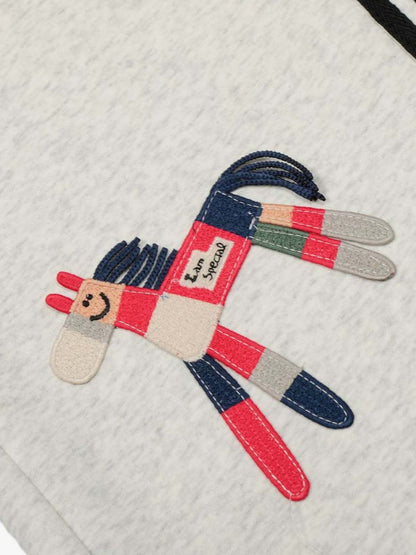 Stylish Wide-Leg Sweatpants with Fun Embroidered Design for Casual Wear 