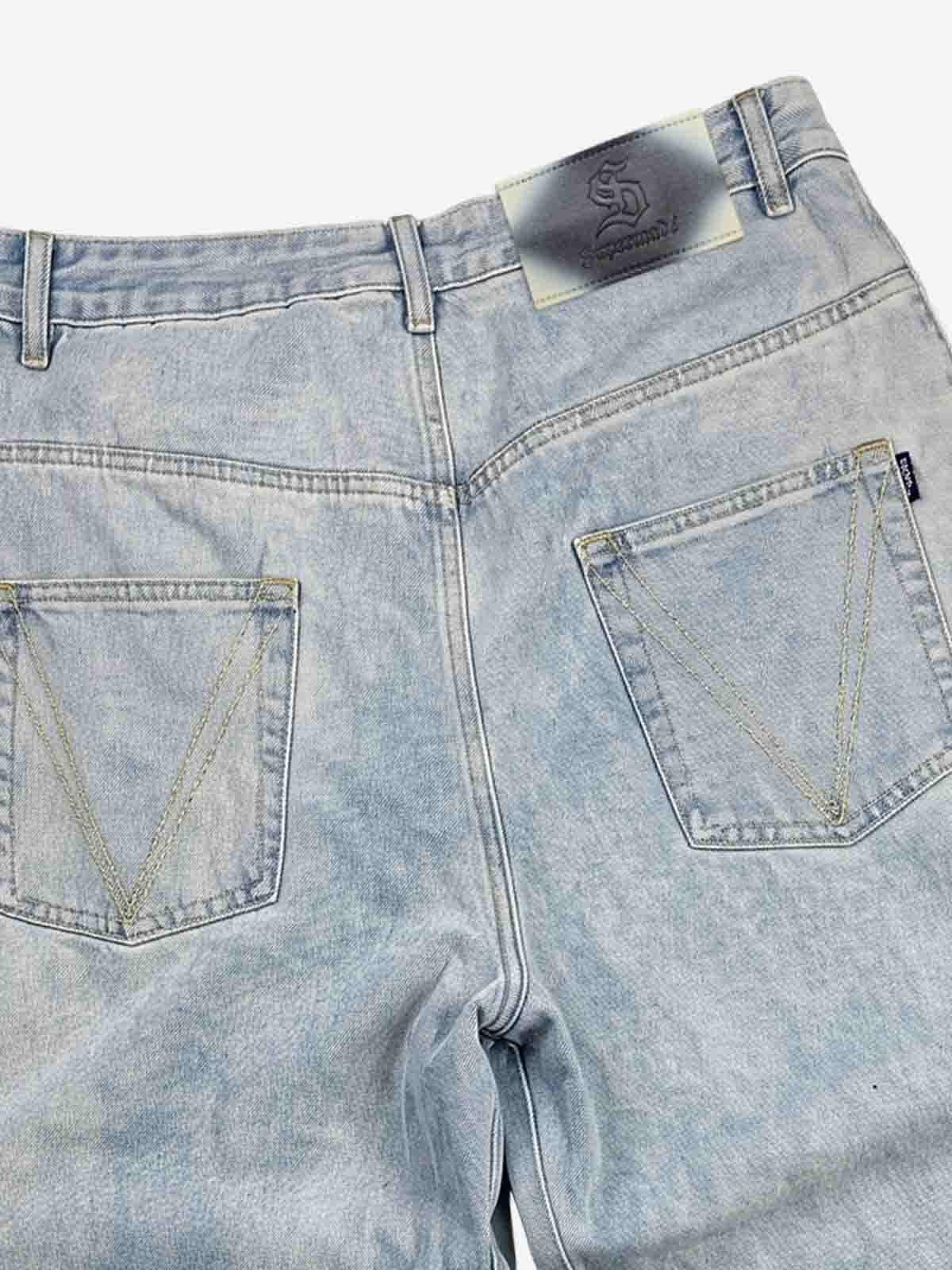 Vintage Washed Straight-Leg Jeans