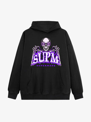Skull Graphic Hoodie with Purple Accents 