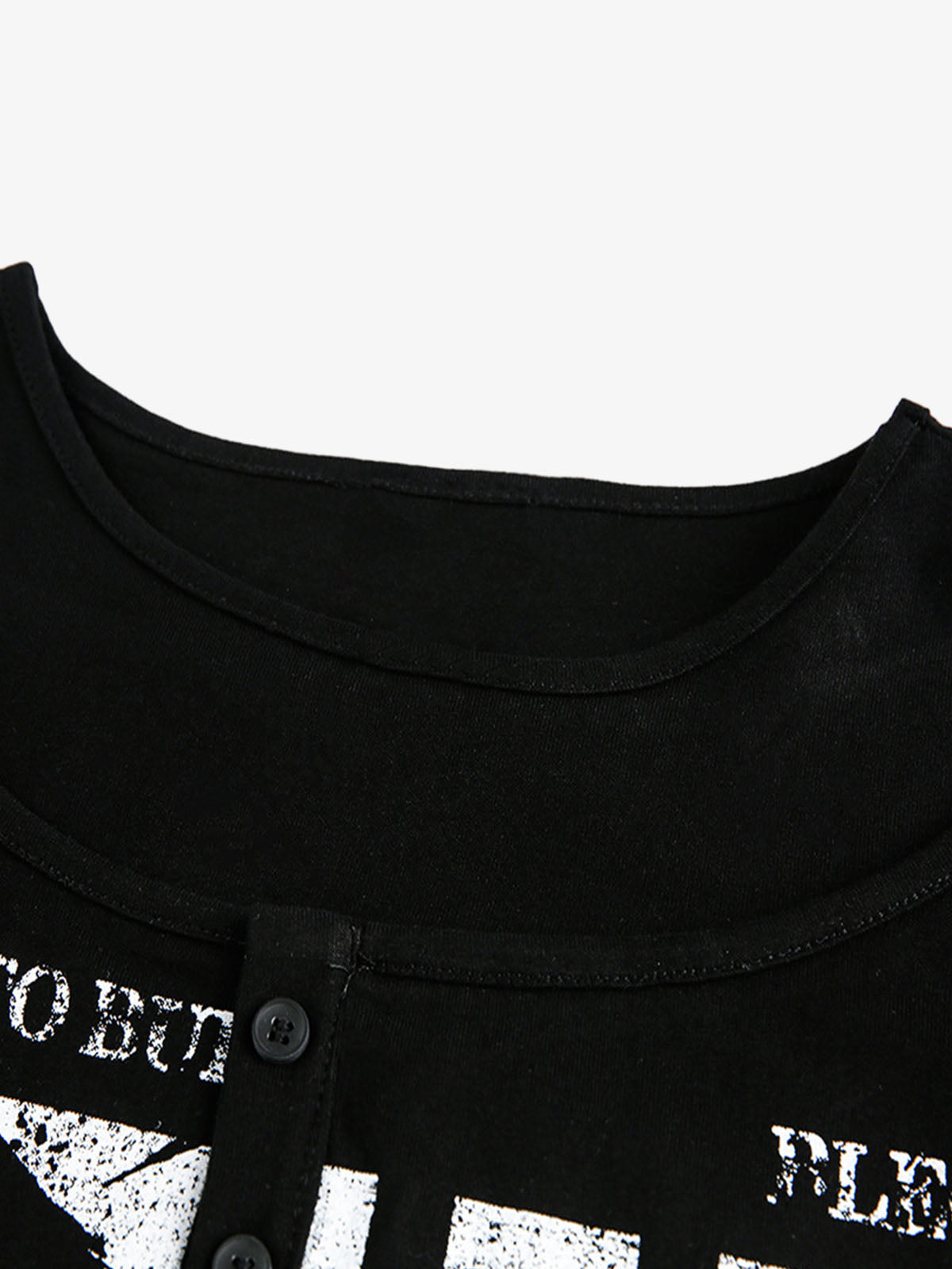 Double Collar Design Printed T-shirt 