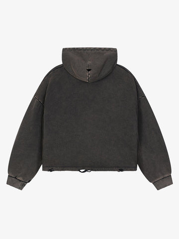 Skull Thorn Graphic Distressed Hoodie