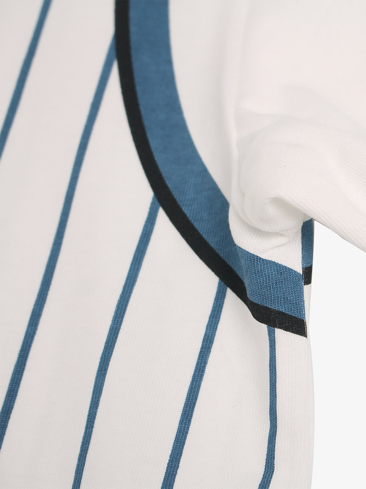 Cotton Pinstripe Baseball Jersey T-Shirt with SuperMade Logo and Number 7 Design 