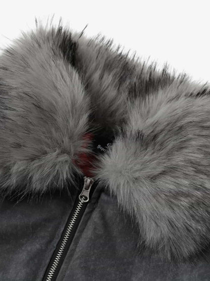 Winter Warmth Bomber Jacket with Faux Fur Collar - Stylish and Cozy Outerwear for Men 