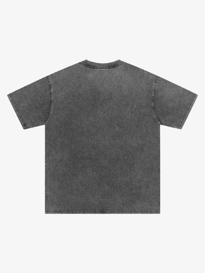 Washed Distressed Twin‑Graphic Tee