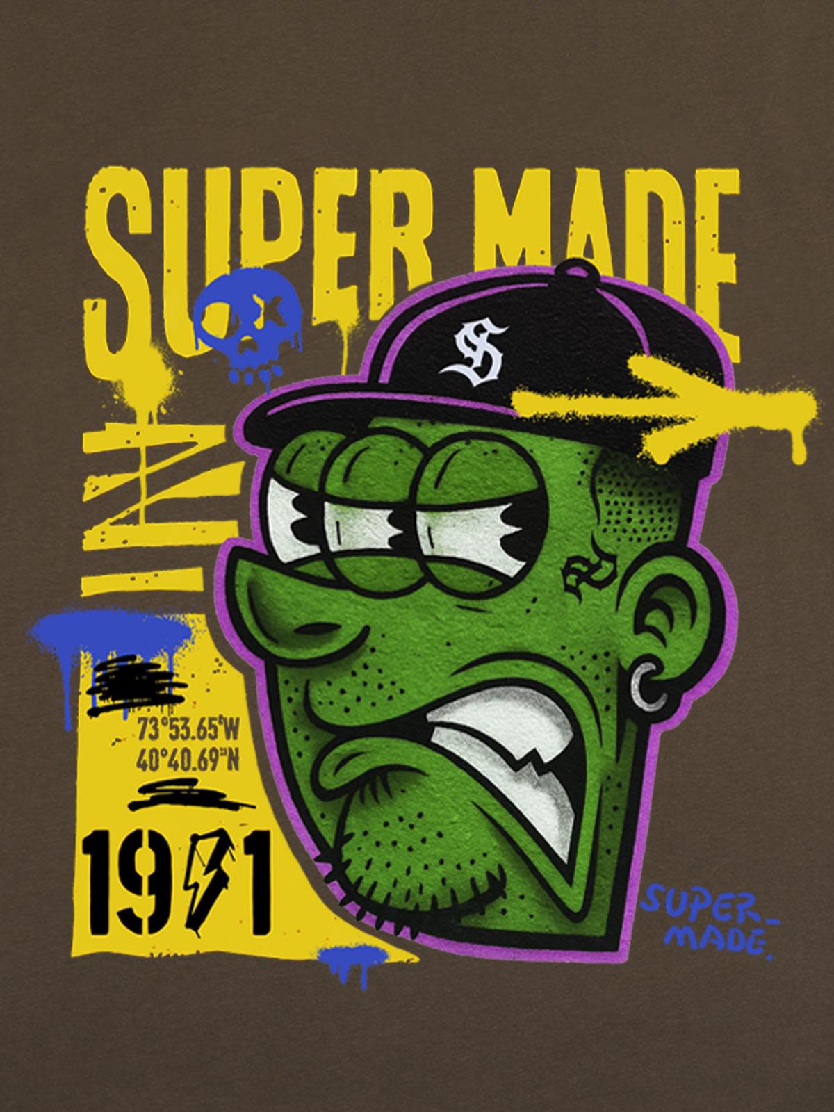 Bold Monster Design Graphic T-Shirt 