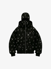 Rhinestone Cross Masked Sweatshirt