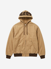 Embroidered Appliqué Hooded Zip Jacket