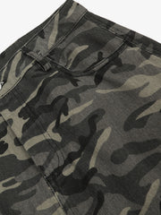 Camouflage Printed Curved Denim Jeans 