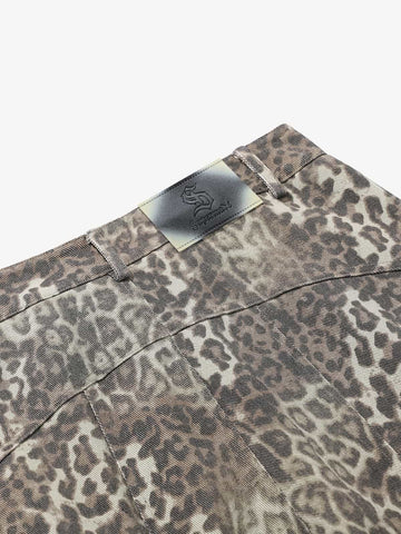 Vintage Leopard Print Cargo Barrel Pants 