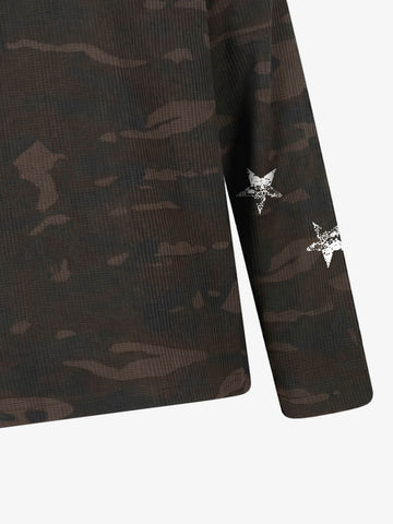 Cross Star Camo Waffle Raglan Long Sleeve Tee