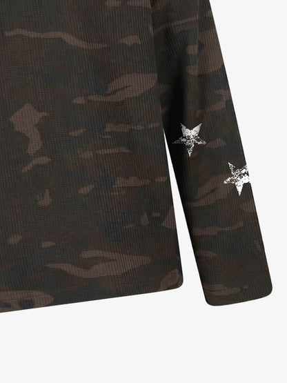 Cross Star Camo Waffle Raglan Long Sleeve Tee