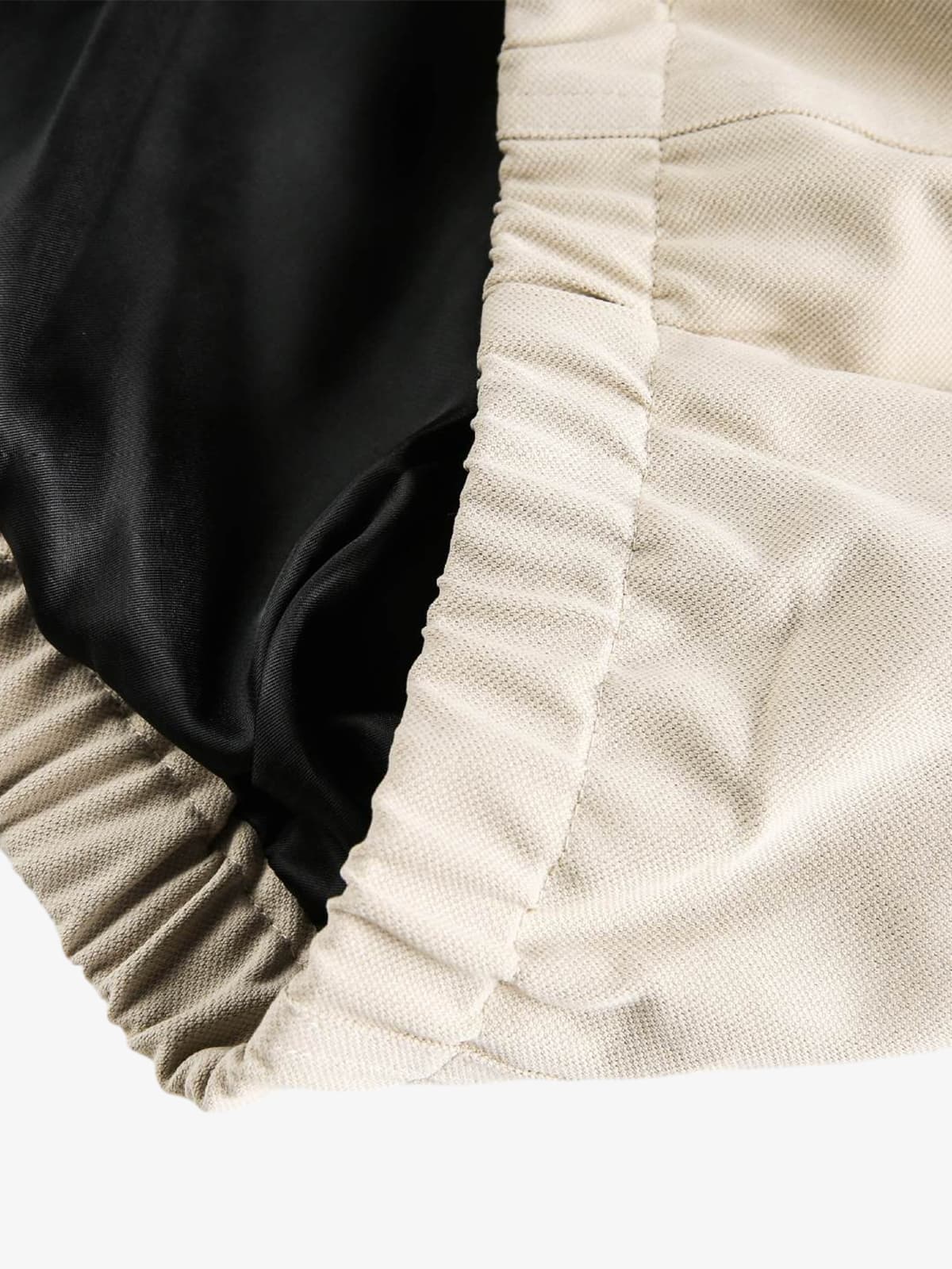 Beige High-Collar Zip-Up Jacket with Functional Pockets - Perfect for Casual and Outdoor Activities 