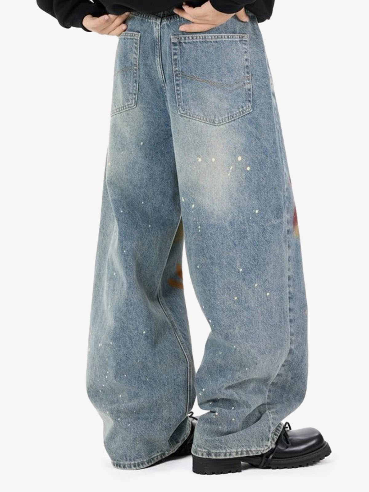 Graffiti Paint-Splatter Jeans