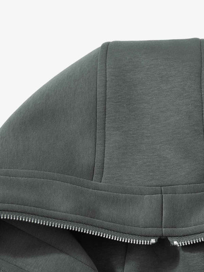 Stylish Hooded Zip-Up Jacket with Unique Graphic Design 