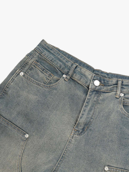 Inside-Out Washed Flared Jeans