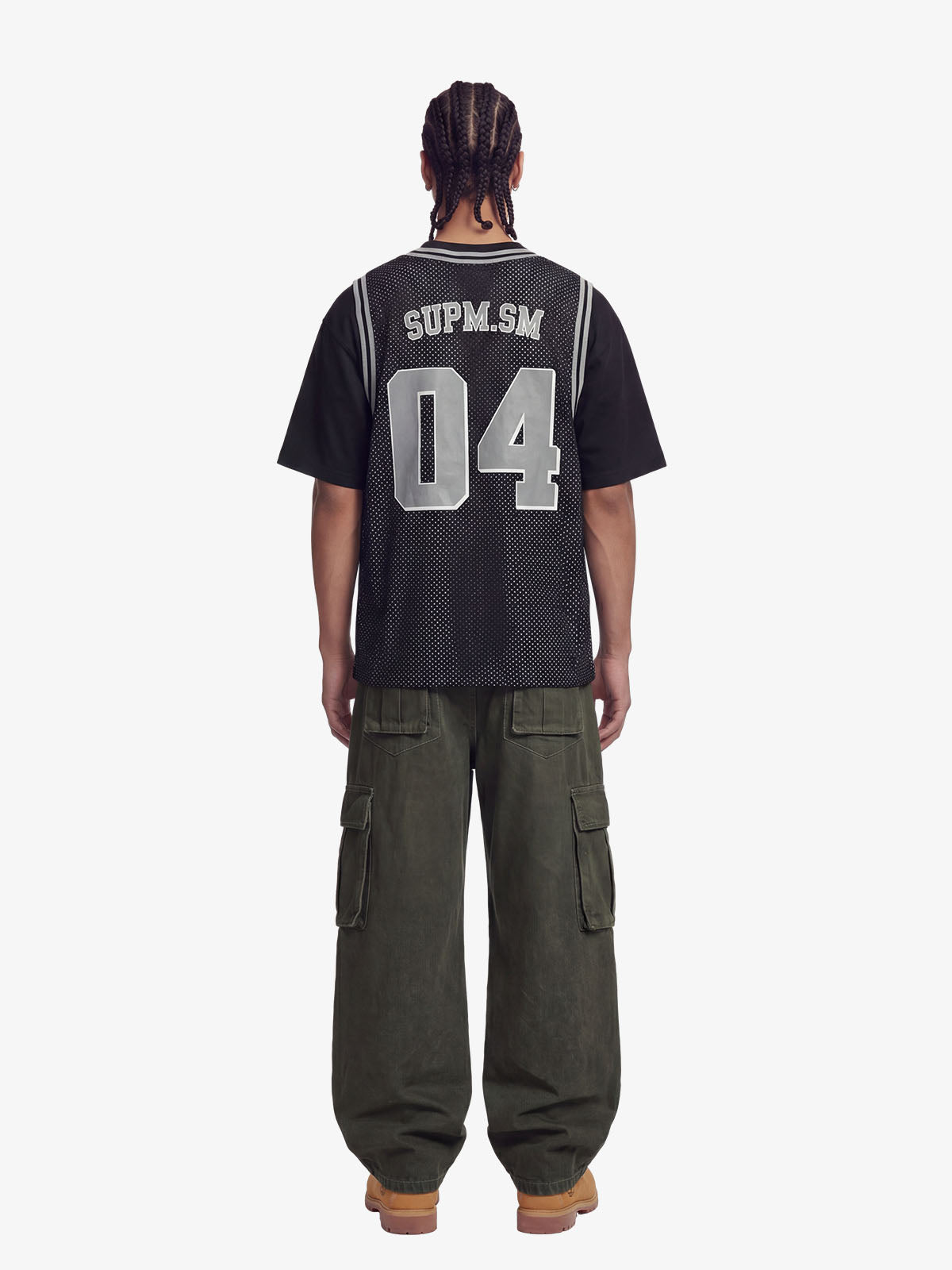 SUPERMADE 04 Polka Dot Mesh Layered Vest Jersey T-Shirt 