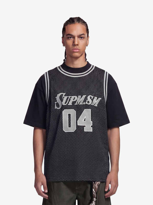 SUPERMADE 04 Polka Dot Mesh Layered Vest Jersey T-Shirt 