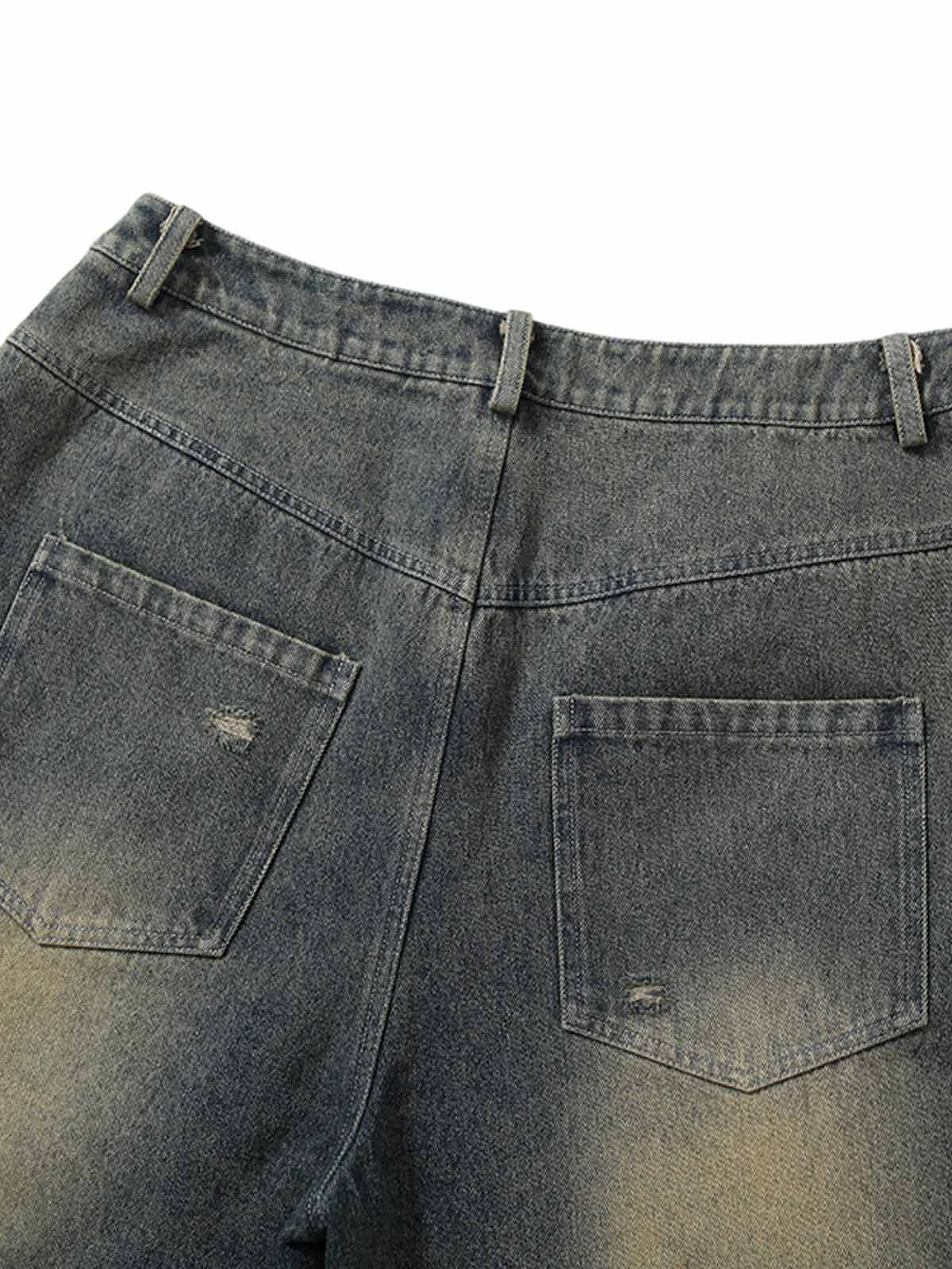 Camouflage Washed Ripped Baggy Jorts