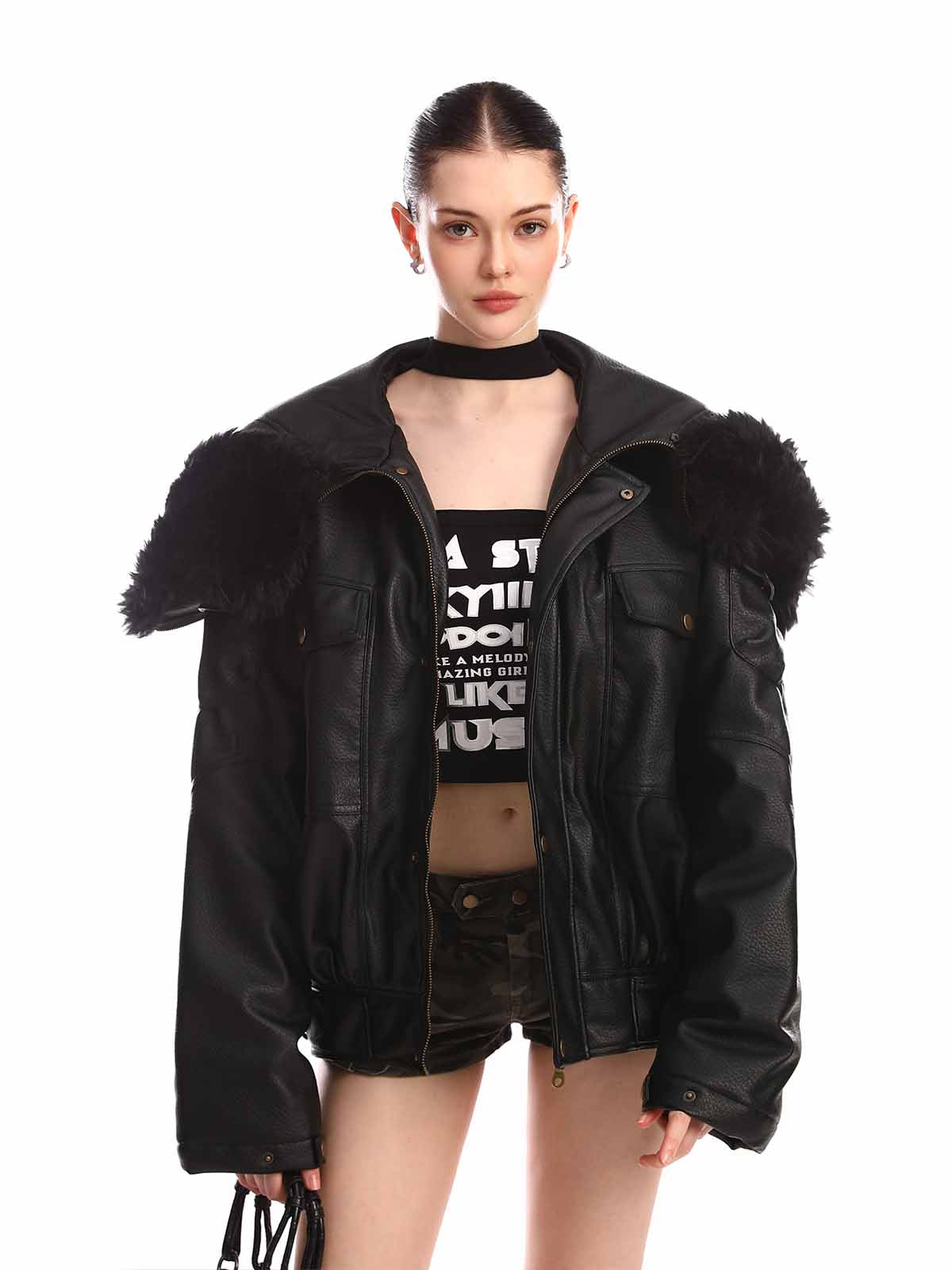 Stylish Black Bomber Jacket for Modern Fashionistas 
