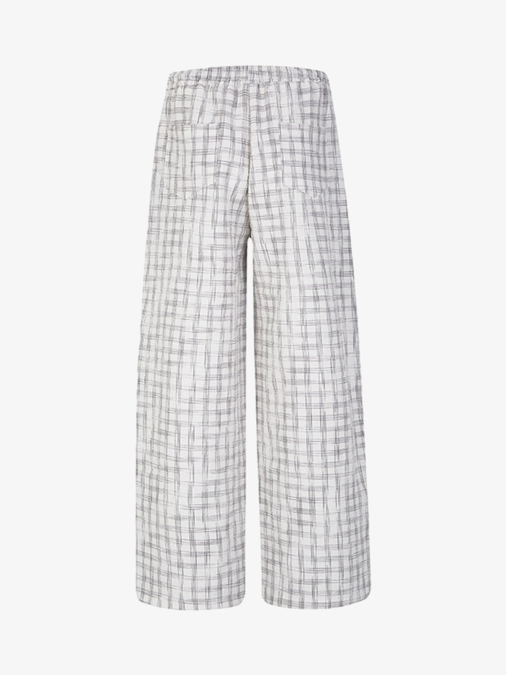 Pleated Plaid Drawstring Pants