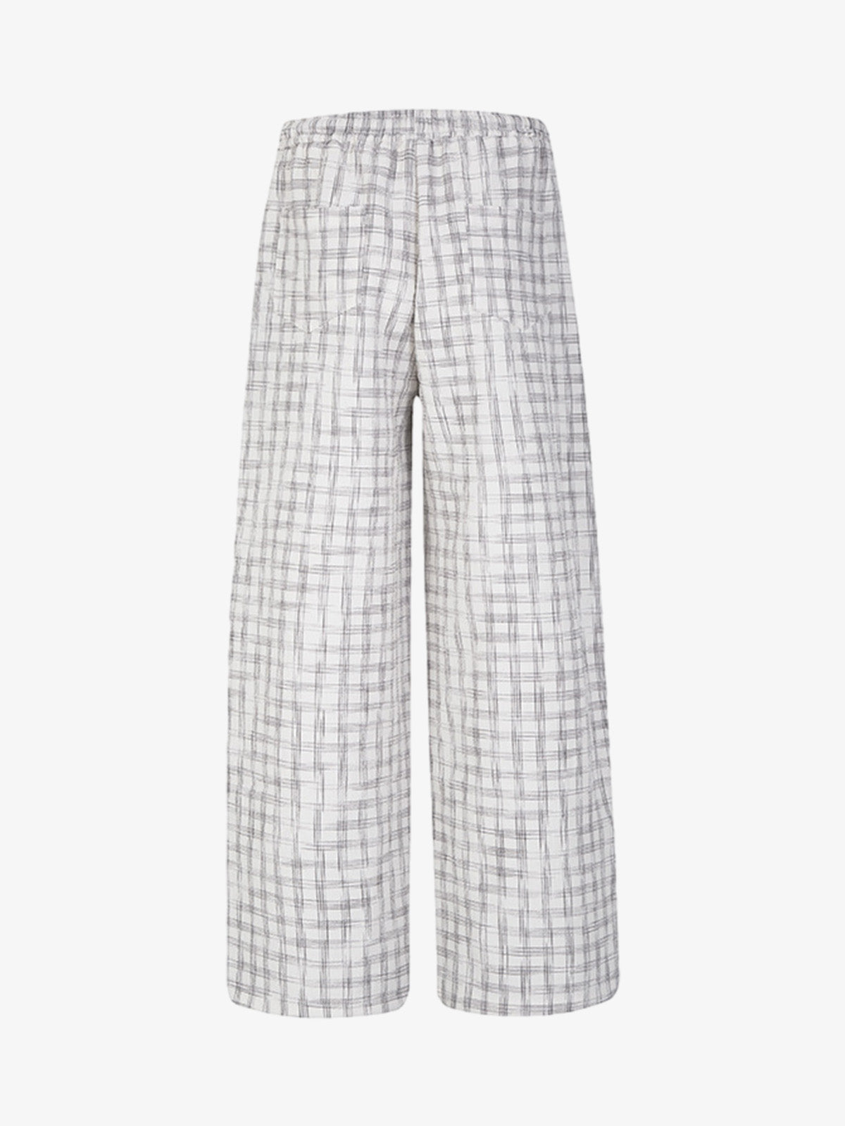 Pleated Plaid Drawstring Pants