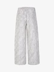 Pleated Plaid Drawstring Pants