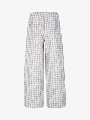Pleated Plaid Drawstring Pants