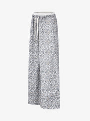Floral Graphic Drawstring Wide-Leg Pants