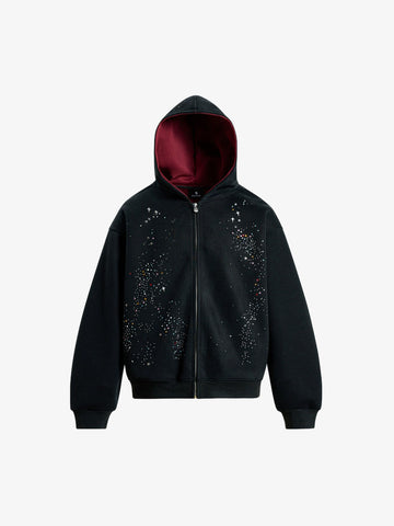 Rhinestone Zip Hoodie