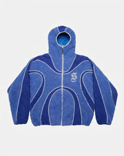 Contrast Patchwork Fleece Coat