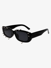 Retro Punk Studded Small Square Frame Sunglasses 