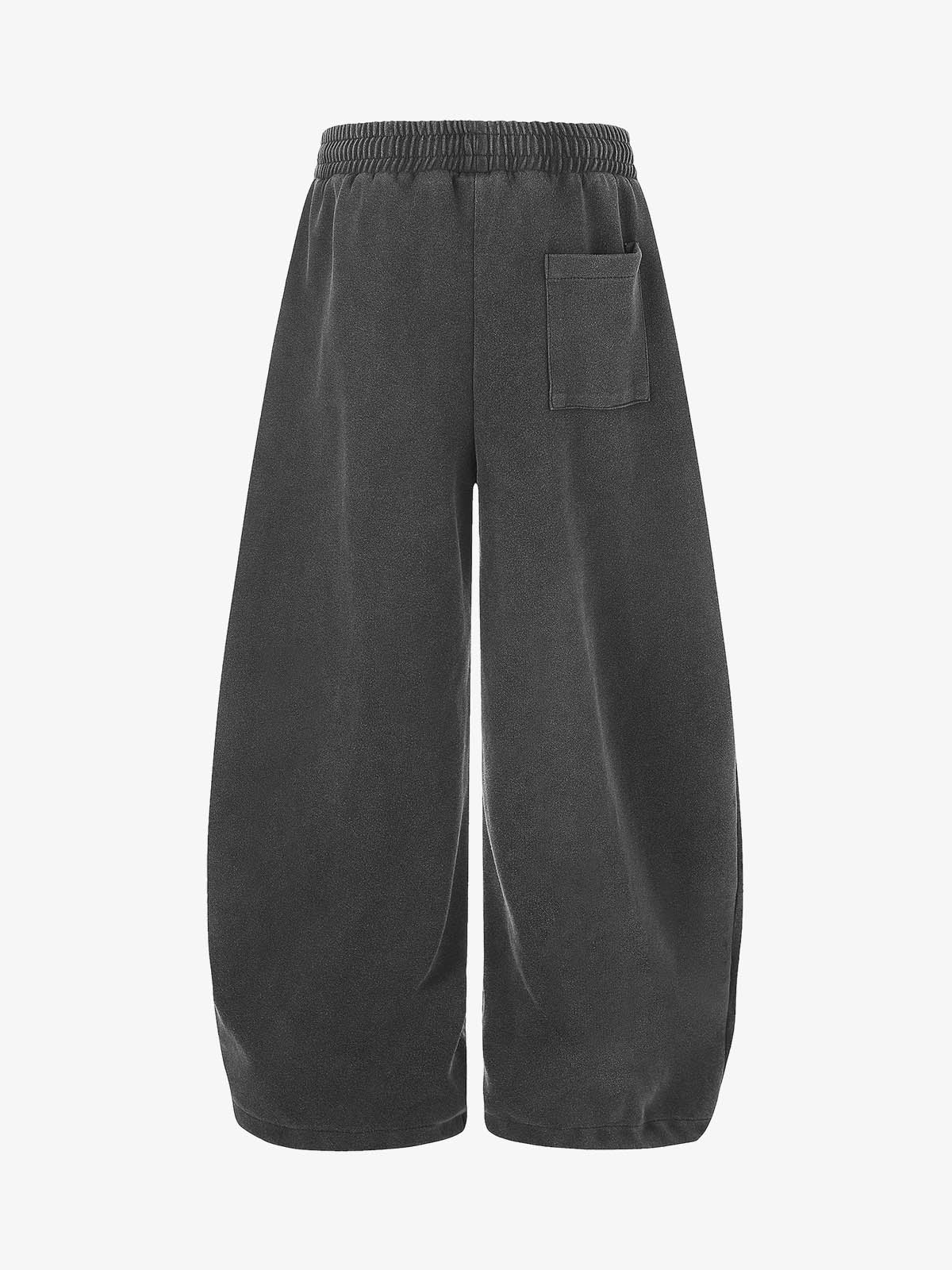 Graphic Washed Curved-Leg Sweatpants