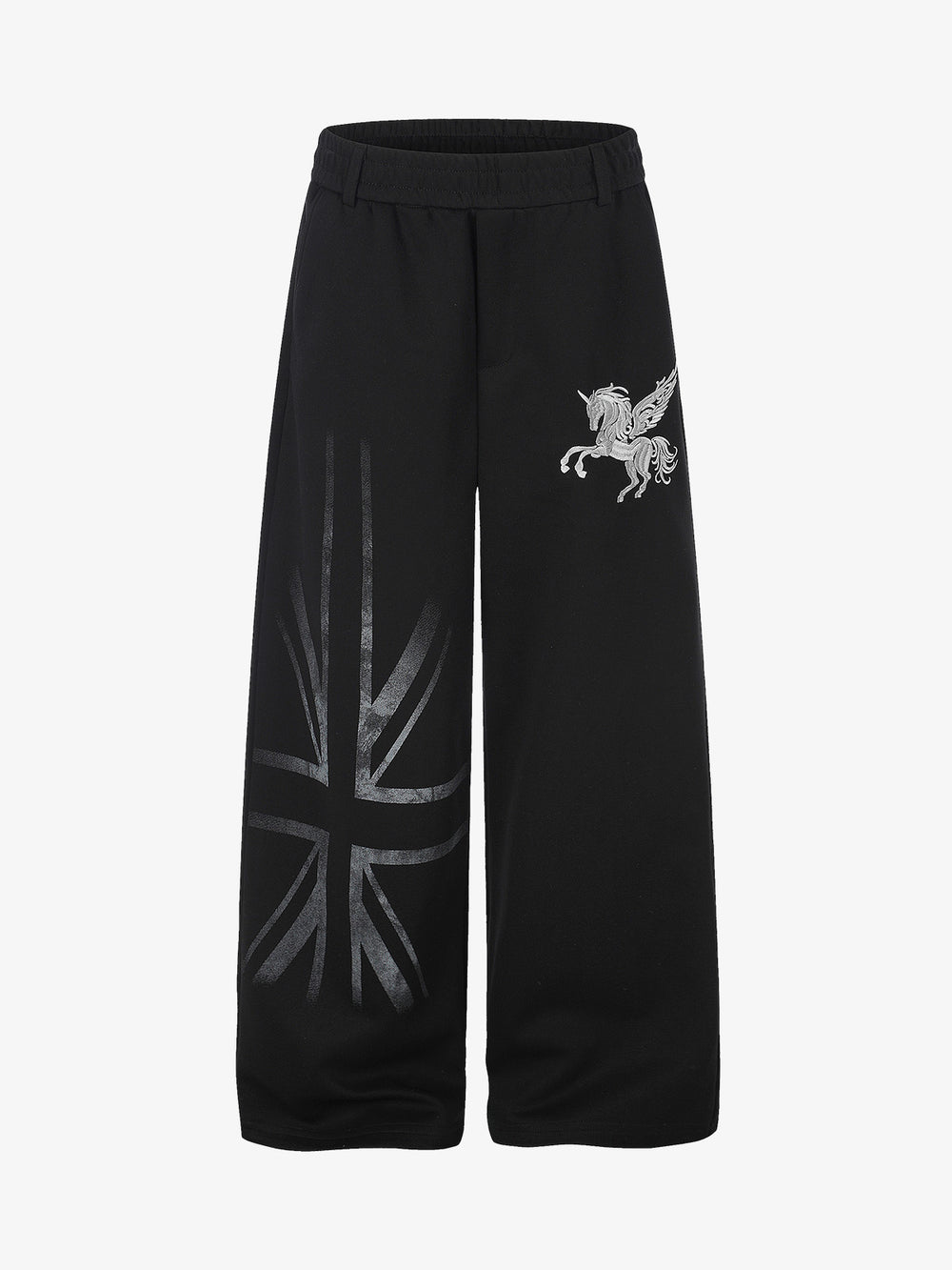Flag Graphic Embroidered Sweatpants
