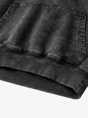 Metallic Script Graphic Washed Hoodie