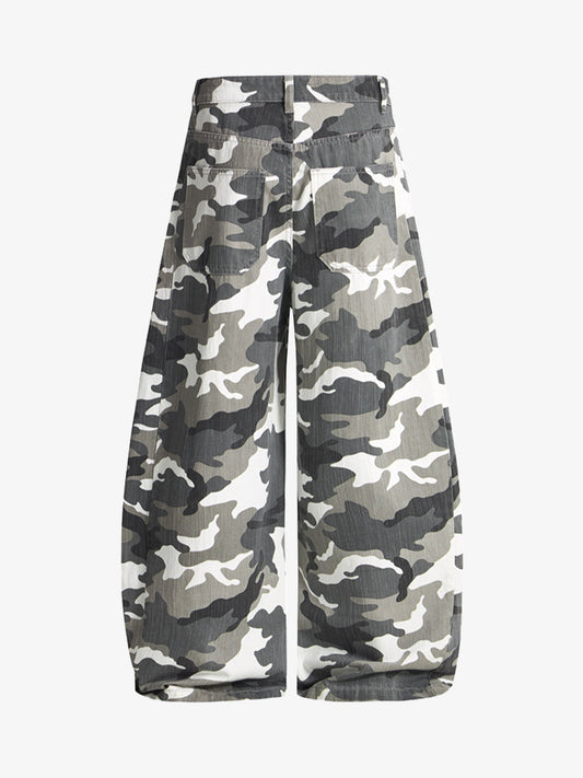 Camouflage Wide-Leg Trousers for Casual and Outdoor Adventures 