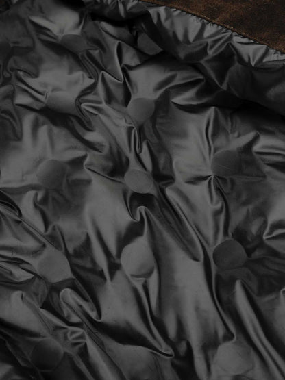 Vintage Suede Embroidered Toggle-Buckle Stand Collar Down Jacket 