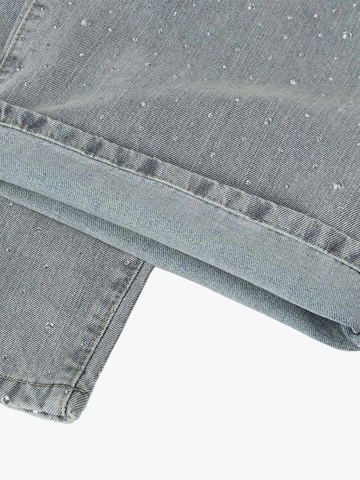 Sparkling Wide-Leg Denim Trousers for Stylish Comfort 