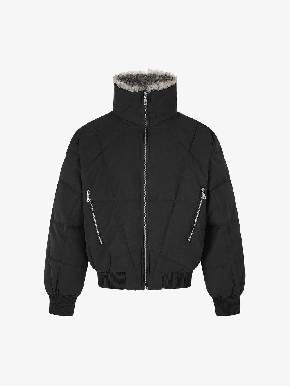 Faux-Fur Trim Quilted Puffer Coat