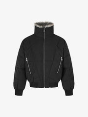 Faux-Fur Trim Quilted Puffer Coat