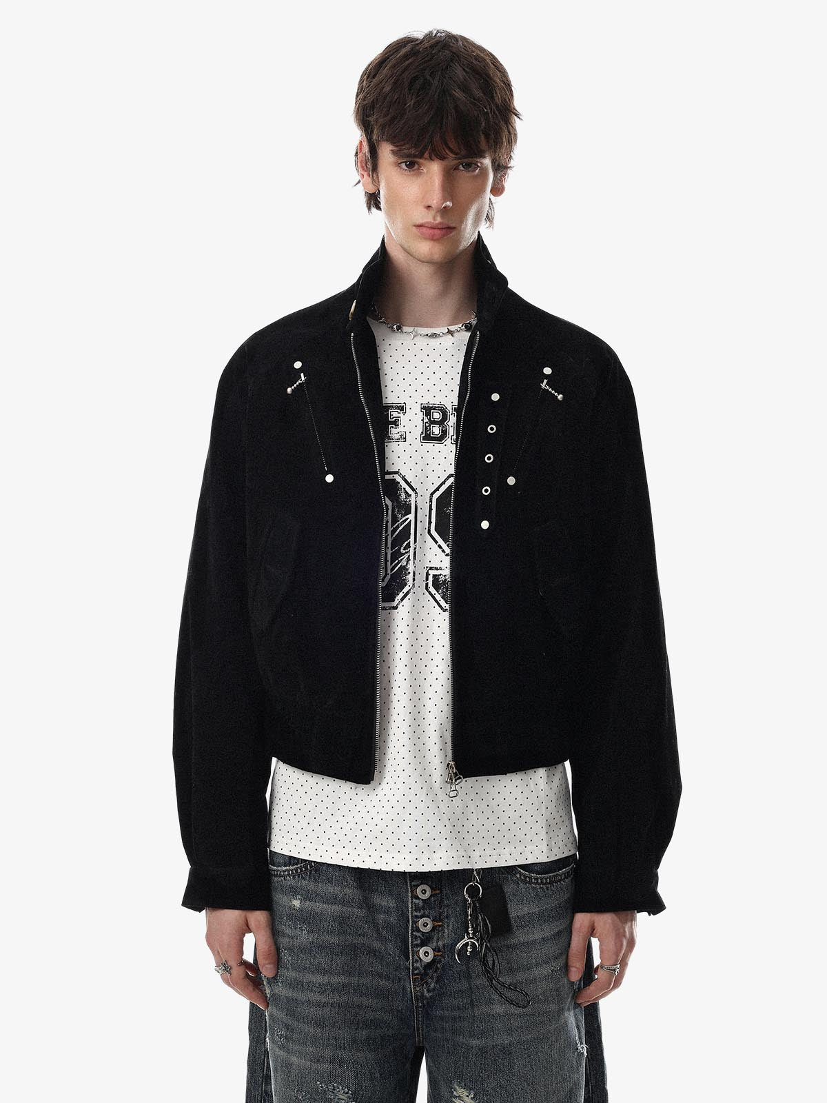 Studded Cropped Utility Jacket