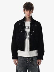 Studded Cropped Utility Jacket