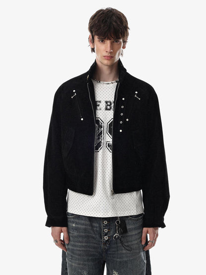 Studded Cropped Utility Jacket